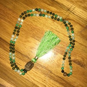 Green tassel necklace